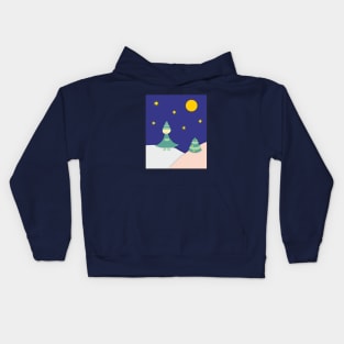 Bell girl on a winter evening Kids Hoodie